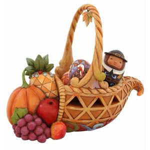 Jim Shore Thanksgiving Cornucopia Basket “Bounty of Blessings”